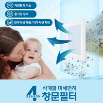[AMISO] 미세먼지 방충망 창문필터 자연환기가능 통기성우수 반투시성 외부시선 차단 (104cm*250cm) 1매 + 양면테이프 1매