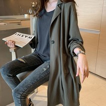 [Ef10] 여성 린넨자켓 카라 긴팔 가벼운 롱자켓 긴자켓_ 02108EA
