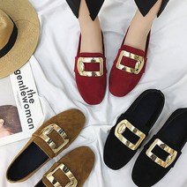 스웨이드스퀘어로퍼 여성로퍼 단화 플랫슈즈 기본