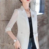 [Myshe]여름 정장자켓 여성 7부소매 숏 자켓 Qaa420LTT420XF05