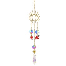 크리스탈 윈드 차임 스타 문 태양 펜던트 dream sun catchers plated colorful beads hang drop for outdoor garden windchi, 크리스마스 트리 3, 협력사