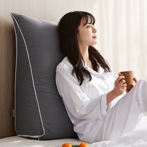 네모라인 롱삼각 대형 등받이쿠션(솜포함) 높이75cm 등쿠션/ 사은품 사각쿠션, 그레이