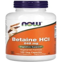 나우푸드 NOW 엔자임 베타인 HCL 120베지캡슐, 1통, 127g