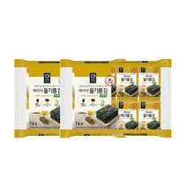 청정원 아침메뉴추천 바사삭 들기름 파래김 도시락 김 반찬 4g 16봉 2개 맛있는 어린이간식 간단한요리 간편식, 34세트