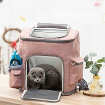 고양이아기띠 가방 앞가방 산책가방 이동장 포대기, 미디엄 데님 블루캣(13/개(8kg 배낭 전용
