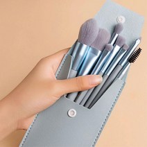 알찬구성 기본메이크업 브러쉬 세트 파운데이션 쉐딩 기초 화장법 초보자 브렌딩 10대, 상세페이지참조, 가죽케이스+메이크업브러쉬8종(색상랜덤)