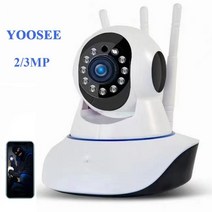 HD Wifi IP 카메라 2MP 3MP 가정용 보안 YOOSEE 앱 감시 IR 야간 CCTV 실내 베이비 모니터, 02. 2MP Camera 32G Card, 02. 미국 플러그