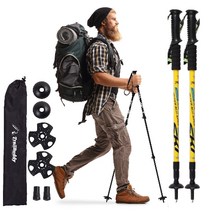 레드톤즈 초경량 카본 등산 스틱 노르딕워킹 등산용스틱 산악용 남녀공용, Y트랙 옐로우