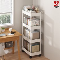 JS리빙 이동식 선반 정리 미용실 정리대 슬림 정리함 수납 가구 틈새 핸드 수납장 트레이 서랍장 카트 보조 트롤리 웨건 다용도 39*22*90 바퀴 화이트 [MD: 094_91U], EVE 이브 트롤리