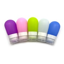 필굿 실리콘 공병 여행용 휴대용 화장품 로션 샴푸 소분, 화이트, 80ml, 5개