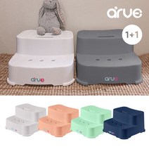 아르브 2단 유아 아기 욕실 발판 발 디딤대 원플러스원, 색상1:연그레이|색상2:피치