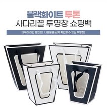 셀러허브 생활리빙 중 화이트 투톤 투명 사다리꼴 선물케이스 손잡이박스, 기본