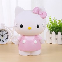 헬로우키티 모양 저금통 캐릭터 저금통 걸즈 키즈 생일 선물, 뉴 라지 사이즈  [핑크]