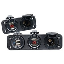 방수 볼트메타 시거잭 USB 포트 집어등 파워뱅크 DIY 2IN1 하이박스, D223_선택5-2 USB 2포트 볼트 그린