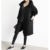 여성 야상 후드 바람막이 오버핏 봄 가을 간절기 겨울 빅사이즈 트렌치 하프 롱 점퍼 자켓 코트