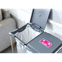 까페인테리어 인테리어 바퀴달린 뚜껑 걸이대 쓰레기분리수거 청결한 가정용쓰레기통, 1개, 3단