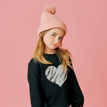 [리틀스텔라] 하트 스팽글 롱 맨투맨FSOWCTR910M