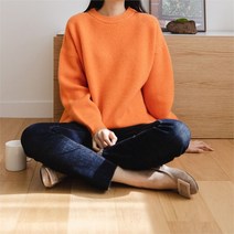 [oshu] 여성 파스텔 형광 무지개 컬러 오버핏 빅 니트