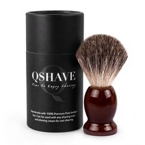 Qshave-남성용 순수 오소리 헤어 면도 브러시 우드 100% 면도기 더블 에지 안전 스트레이트 클래식 면도기