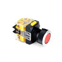 1A1B 푸쉬락 전원 스위치 알루미늄가드 24V DC LED ON-ON 25mm NF25-BA3C11, 흰색 [NF25-BA3WC11]