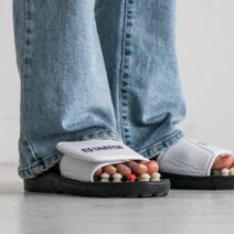 자갈지압슬리퍼 스트레칭슬리퍼 스트레칭신발 실내지압슬리퍼 주방용슬리퍼 직장슬리퍼 충격흡수신발, M(250-265), 1개