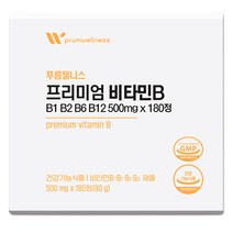 프리미엄 비타민B 컴플렉스 B6 B12 B1 B2 수용성 비타민B군 180정 6개월분