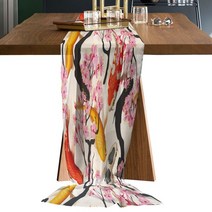 테이블보봄벚꽃 태양 강 레트로 쉬어 쉬폰 테이블 러너 국가 웨딩 파티 Tulle Voile 천으로 홈 인테리어, 01 48x140cm, 03 LEX04472