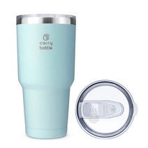 캐리보틀 보온 보냉 병 스텐 몬스터 텀블러 900ml 30oz캠핑 컵 빨대텀블러 커피 잔 물병 스텐컵 손잡이 텀블러, Mint(민트)