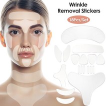 목세로주름 세로목주름 일일일팩 눈밑주름패치 목주름팩 실리콘팩 재사용 가능한 실리콘 주름 제거 스티커얼굴 이마 목 눈 스티커 패드노화 방지 패치얼굴 리프팅 스킨 케어 도구, 03 18pcs