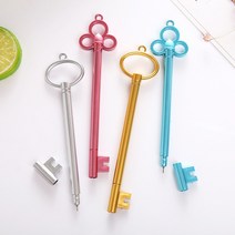열쇠펜 0.5mm 특이한 엔틱 열쇠 키 볼펜 예쁜볼펜, 핑크