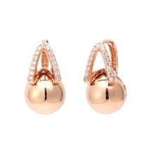 [비앤비골드]14K18K 볼 홀더 큐빅 원터치 귀걸이 PNE27516