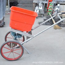 비료살포기 소형제설기 염화칼슘 퇴비 살포기 핸드 푸시 로터리 비료 리케이터 잔디 정원 파종 장비 과일 나무 과수원 농업, 두 바퀴