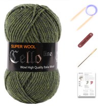 마마니트 첼로 쁘띠목도리 DIY 세트, 919카키혼합, 1세트