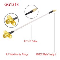 유니파잉1PC MMCX to SMA/RPSMA 암 플랜지 패널 마운트 RG316 Pigtail FPV 안테나 연장 코드 TBS Unify Pan, 02 MMCX M to RP SMA F_04 20CM