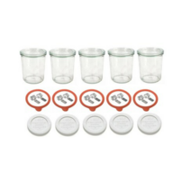 WECK 미니기본형 유리 저장병 160ml No.760 풀구성 세트, 1세트