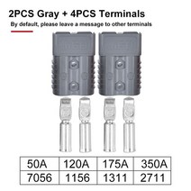 전동 공구 장비 전원 2 극 커넥터 빠른 플러그 자동차 배터리 | UPS 케이블 터미널 DC 600V 50A, 02 Gray 2 Set_01 DC600V 50A