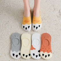 보통 양말 발목 귀여운 포장 고양이발 빅사이즈 룸삭스 발시려움 배색무늬 가을겨울 2pcs
