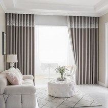 [지나송] 아이리스 자수 암막커튼 풀세트 중형