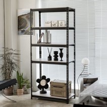 5단 1.6T 이지 DIY 조립 선반 1200.600.2100, 블랙