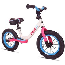 KOOKIDO Softail 에어 타이어가 있는 스포티한 밸런스 자전거 후면 서스펜션이 있는 아동용 자전거 페달 없는 30.5cm(12인치) 자전거 만 3-6세 아동용 자전거, Softail 12 - White