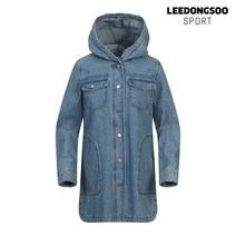 이동수스포츠 이동수 골프웨어 여성 간절기 롱 데님 점퍼 블루 F9AJP2030-F1