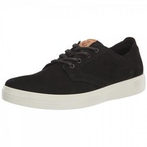 ECCO 남성용 소프트 클래식 플레인 토 타이 스니커즈 블랙/라이온 누벅, 12-12.5, Black Nubuck