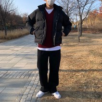 제스토 남녀공용 미니멀 웰론 하이넥 숏 패딩 커플 남자 여자 오버핏