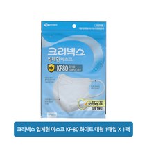 크리넥스 입체형 마스크 대형 KF80, 1개입, 1개, 흰색