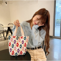 루디번니 미니에코백 꽃가방 플라워에코백 땡땡이 에코백 플라워토드백 작은장바구니 핸드폰가방