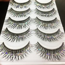 1.2cm 단체 대량 수제 무대 공연용 촬영용 반짝이 두꺼운 인조 속눈썹 어린이 라틴댄스 살사댄스 발레, 5쌍, 블랙