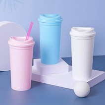 리유저블 홀더컵 냉온겸용 텀블러 500ml, 핑크