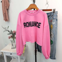 로망스 데끼컷팅 크롭맨투맨