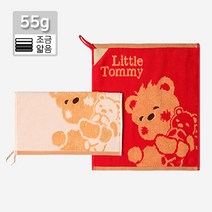송월타월 송월 뽀로로 카카오톡 동물 캐릭터 어린이집 고리수건 핸드타월, 1장, 선택30) 토미 자수 고리타올_베이지