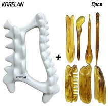 KORELAN (국내배송) 괄사 괄사마사지도구 괄사도구세트 (선물세트)8pcs, 도자기 괄사마사지 괄사도구세트